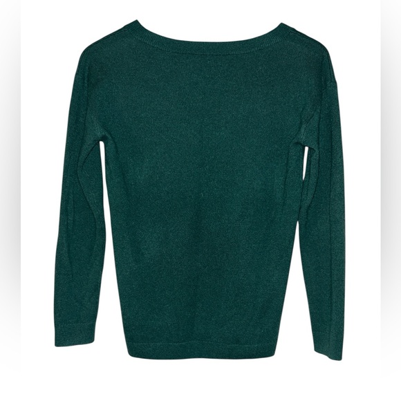 Talbots Pure Cashmere V Neck Sweater Petite Women’s Dark Green - Picture 3 of 5